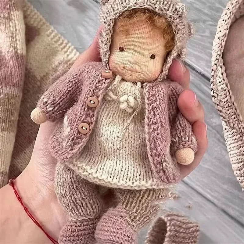 Handmade cotton Waldorf doll with accessories