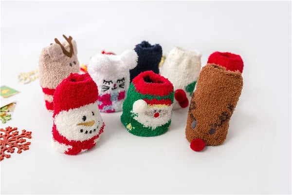 Christmas socks in gift box design | Plush house & cuddle socks | Universal size