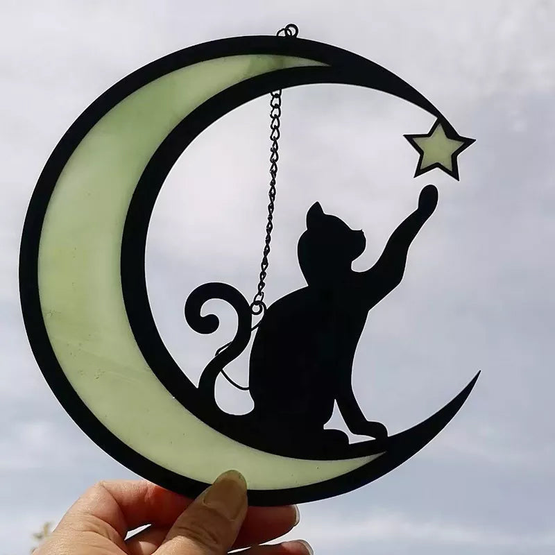Moon Cat Decoration Pendant made of Acrylic