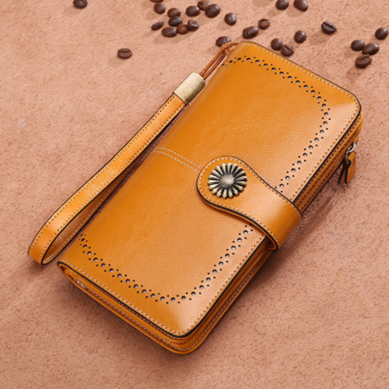 Retro long wallet with large capacity