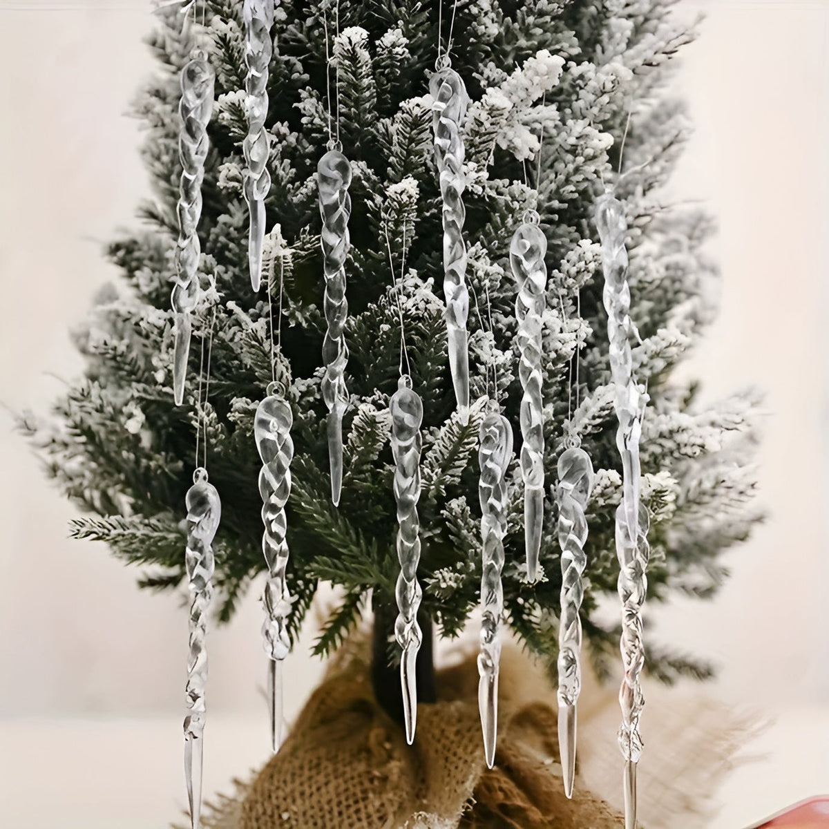 Crystal Icicle Pendant | Elegant Christmas Decoration for Windows