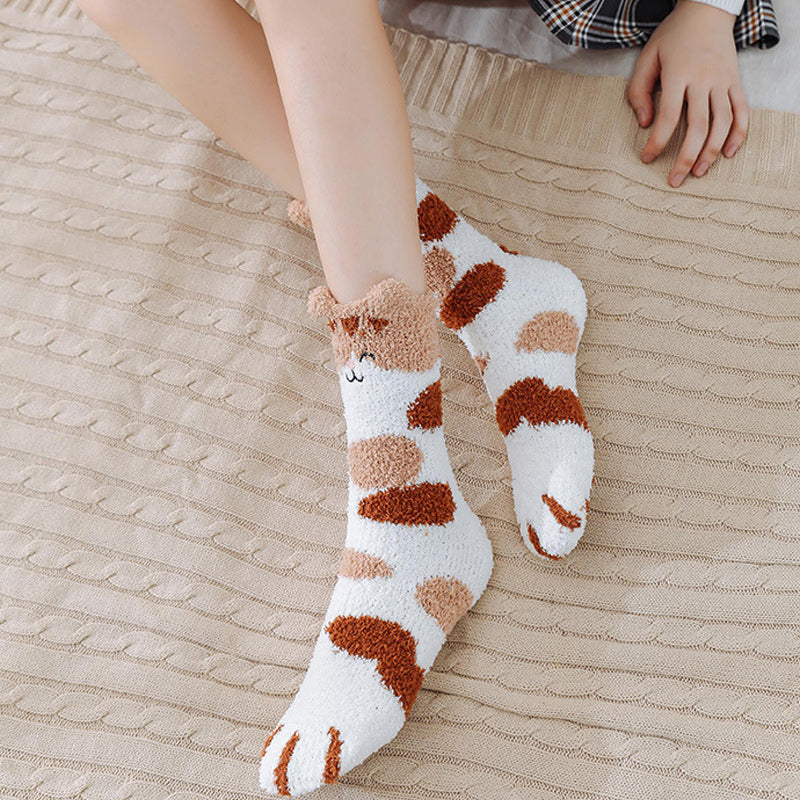 Fuzzy Socks with Cat Paws