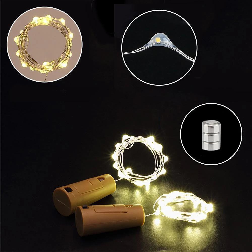 5 pieces LED bottle light night light made of cork gift decoration