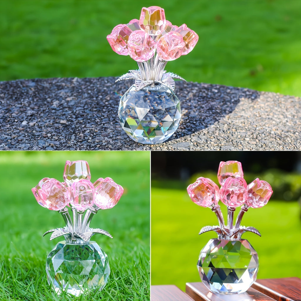 Eternal Crystal Artificial Rose Bouquet – Everlasting Romantic Gift for Valentine’s Day, Anniversaries, Christmas, Mother's or Father's Day
