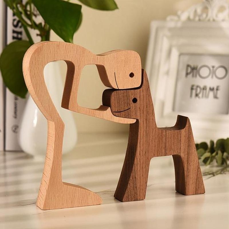 Animal Lover Wooden Sculpture Table Decoration