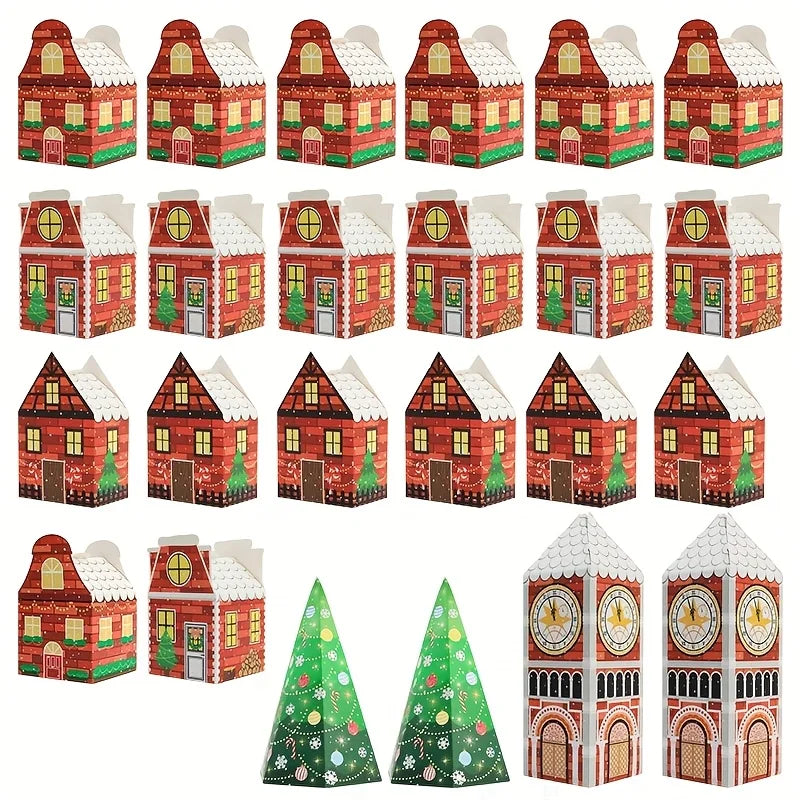 Kerst Adventskalenderdozen – Feestelijke Verpakking met Peperkoekhuis Ontwerp