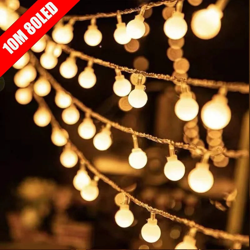 GlowySphere LED Lichtslinger – Warme & Kleurrijke Bolverlichting voor Binnen en Buiten