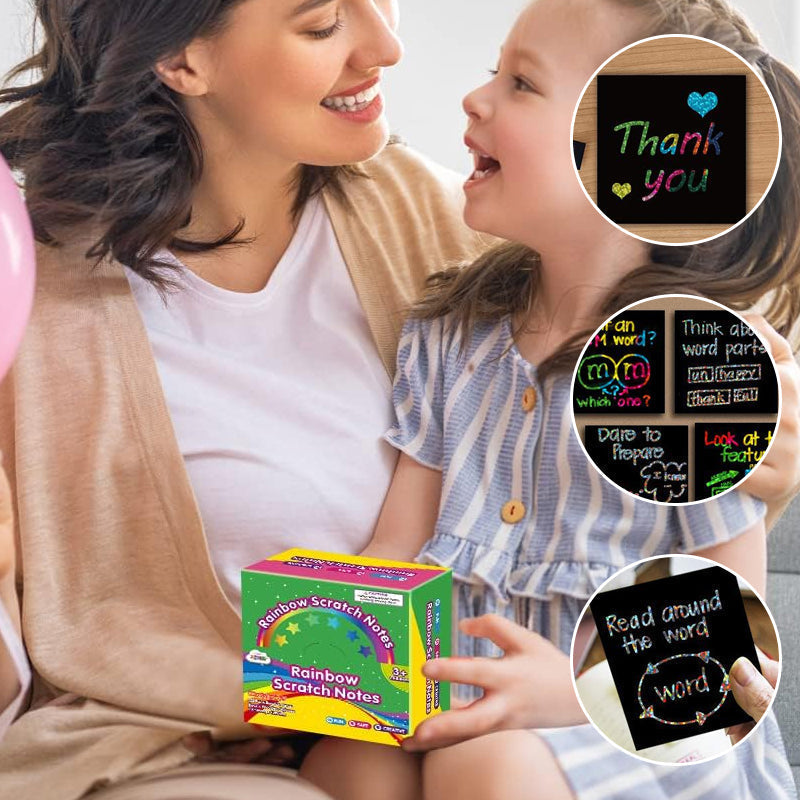 【100 sheets/1 set】DIY Rainbow Magic Scratch Paper Art Set
