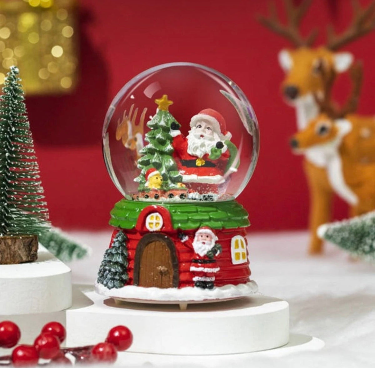 Musical LED Santa Snow Globe
