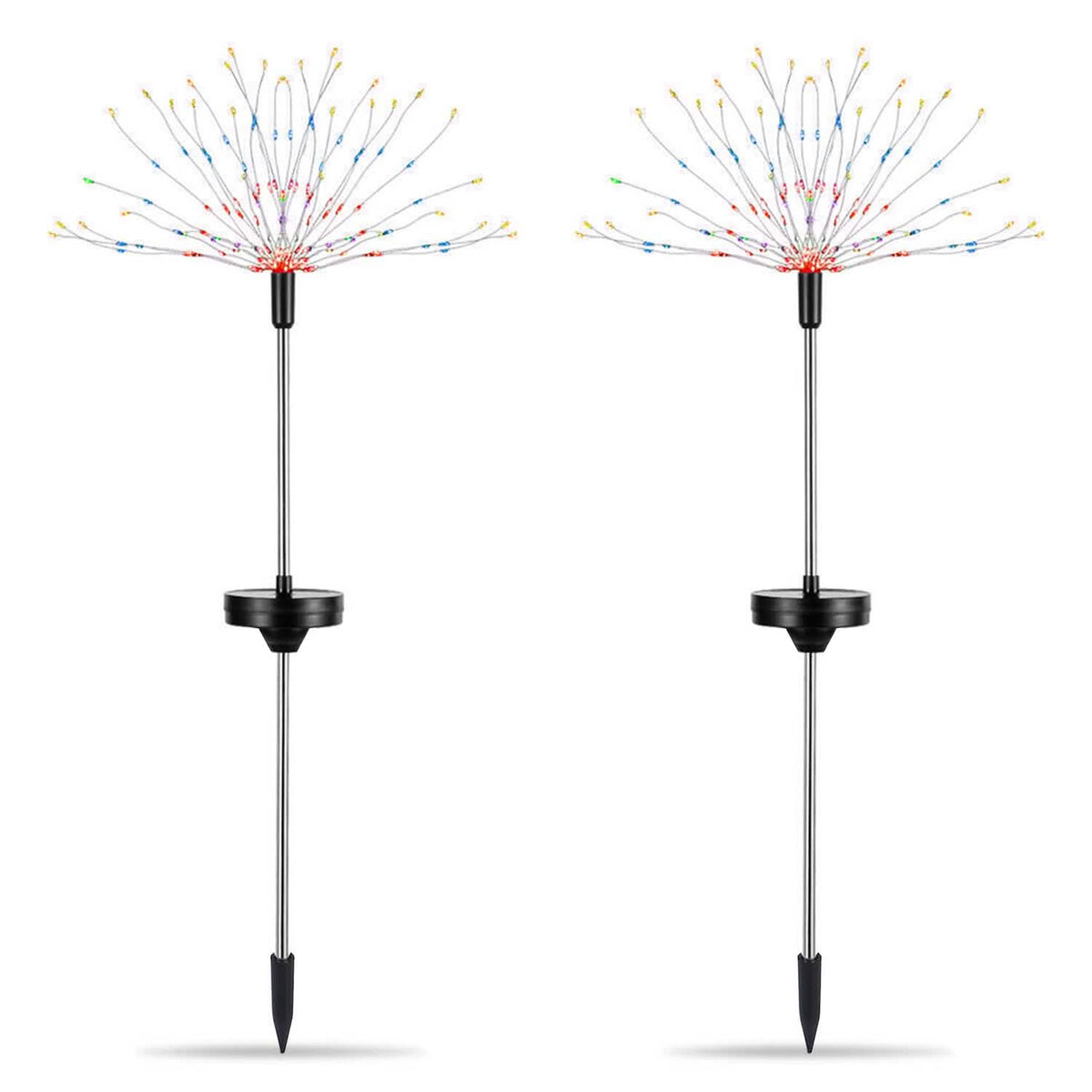 2-piece: Solar-powered star explosion garden lights