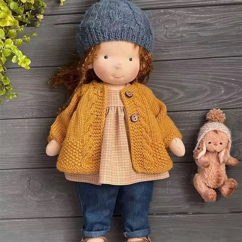 Handmade cotton Waldorf doll with accessories