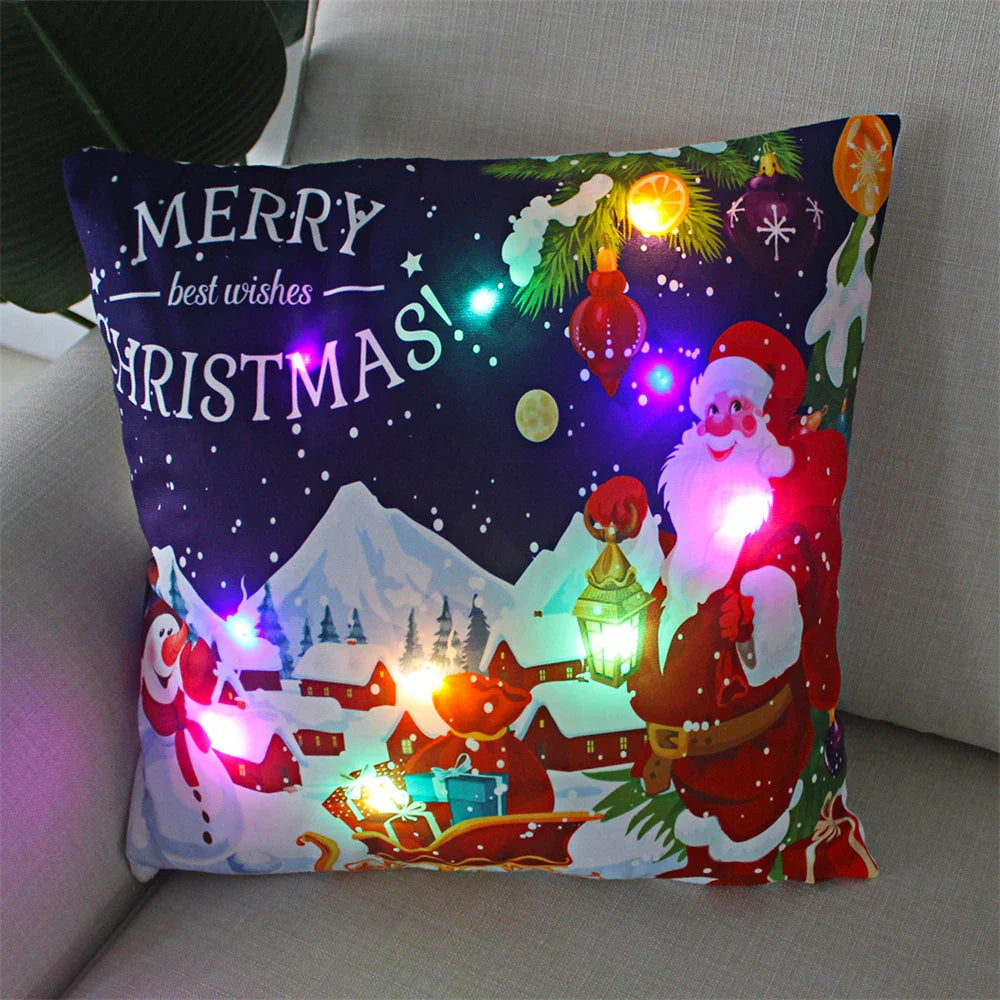 Kerst LED Kussensloop – Decoratieve Kussensloop met Verlichting voor Feestelijke Sfeer