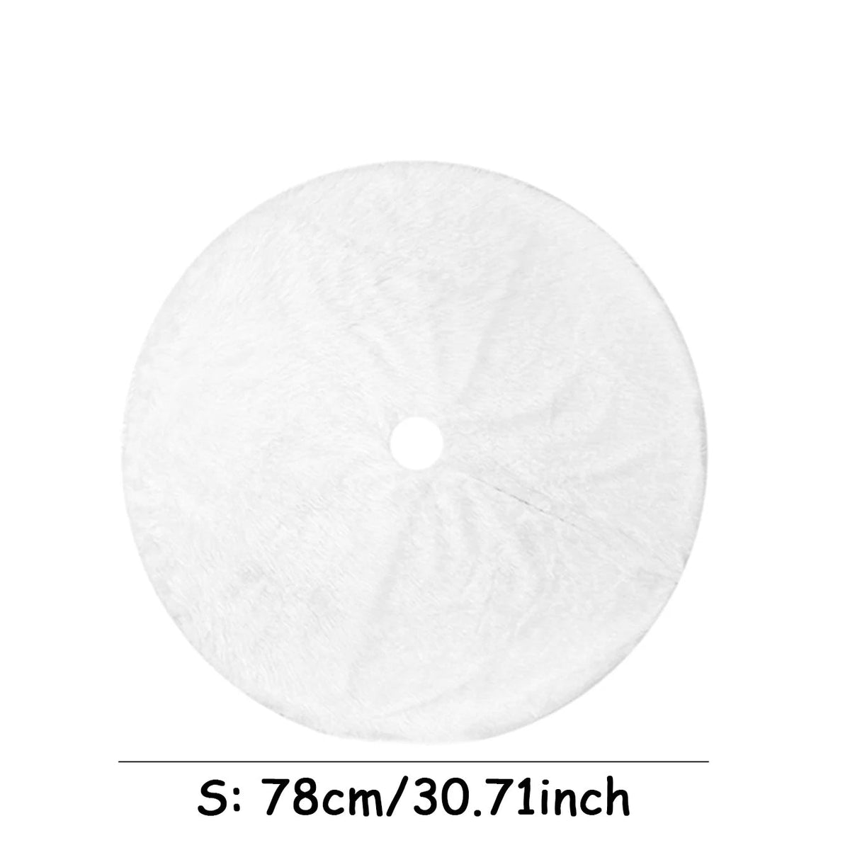 White Faux Fur Christmas Tree Skirt – Elegant Plush Carpet for Holiday Décor & New Year Charm