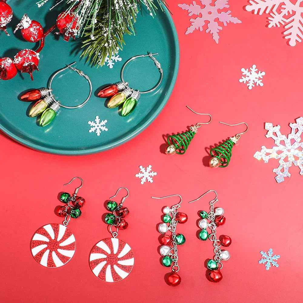 Bellora Kerst Oorbellen – Goudrode Belvormige Oorbellen, Lichtgewicht & Feestelijke Sieraden voor Vrouwen en Meisjes