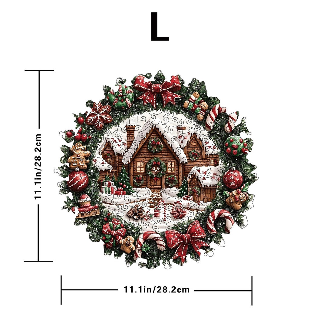 Wooden Irregular Christmas Wreath Piggy Bank Puzzle