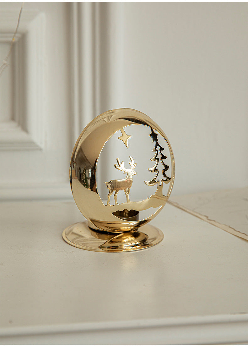 Golden Projection Iron Art Christmas Lantern