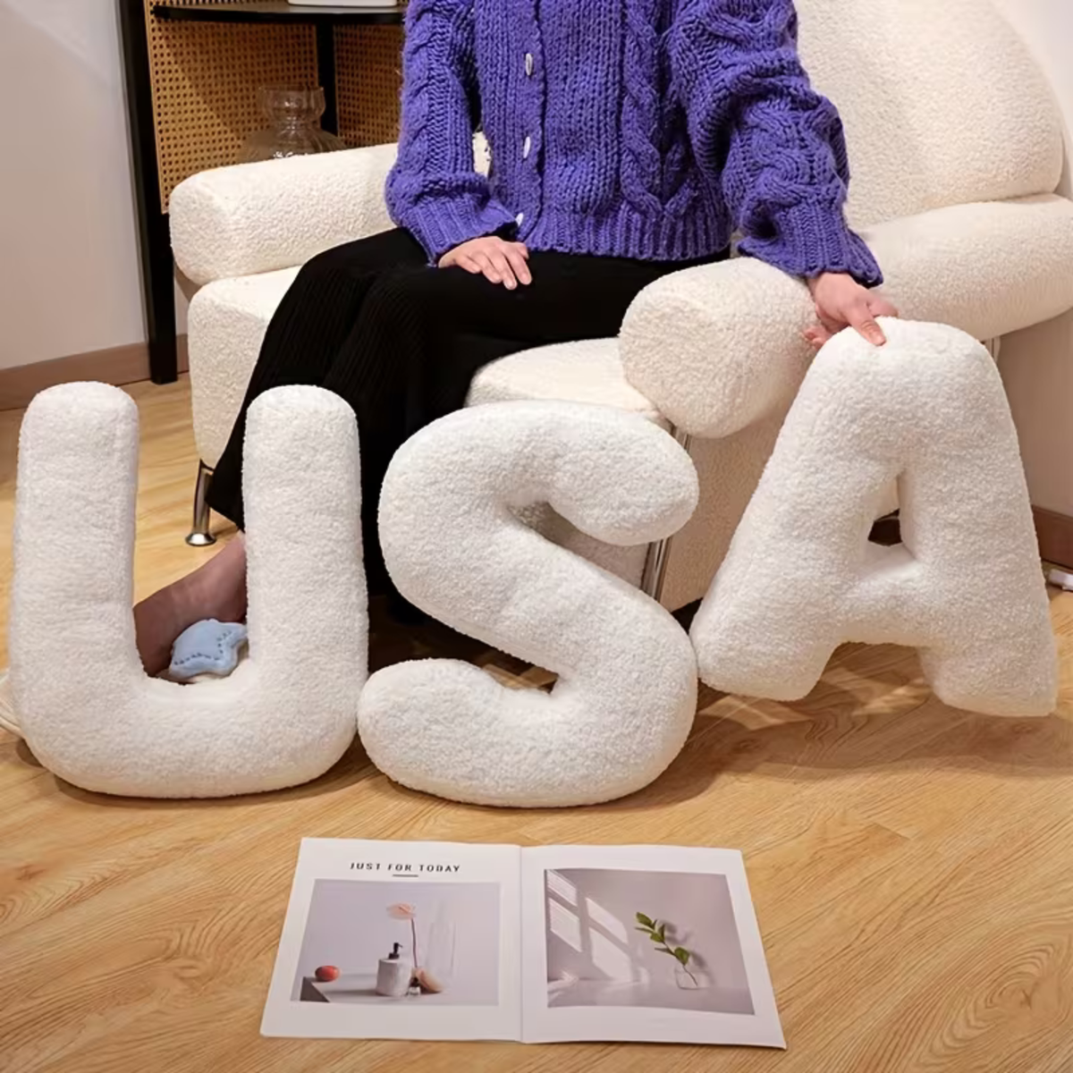White Letter Decorative Pillow – Soft And Versatile | Creative Pillows For Your Sofa And Bed