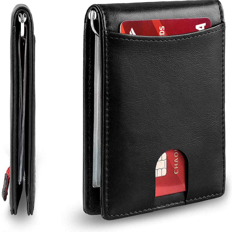 Theft-proof magnetic card holder made of genuine leather