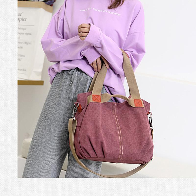 Sailcloth shoulder bag with large capacity