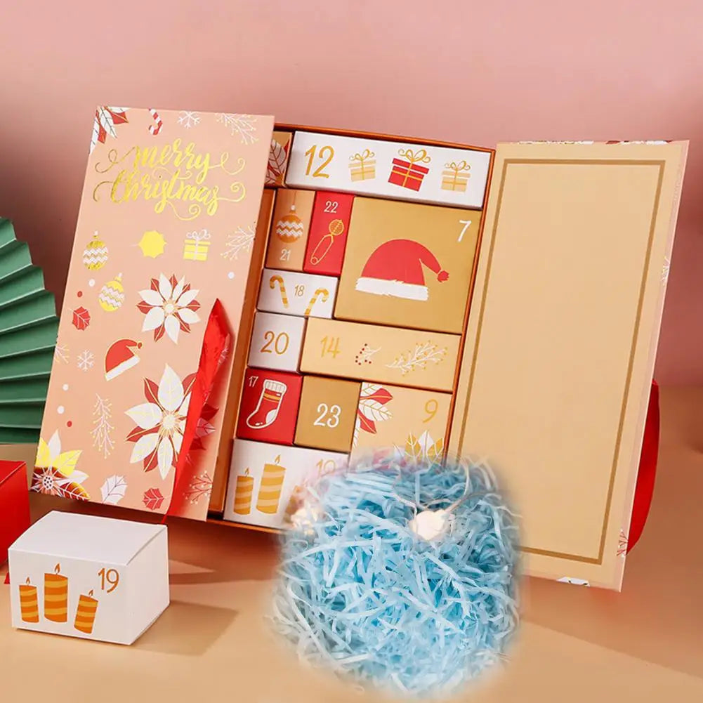 Personalized DIY Advent Calendar – Empty Box Set for 24 Days Christmas Countdown with Festive Design