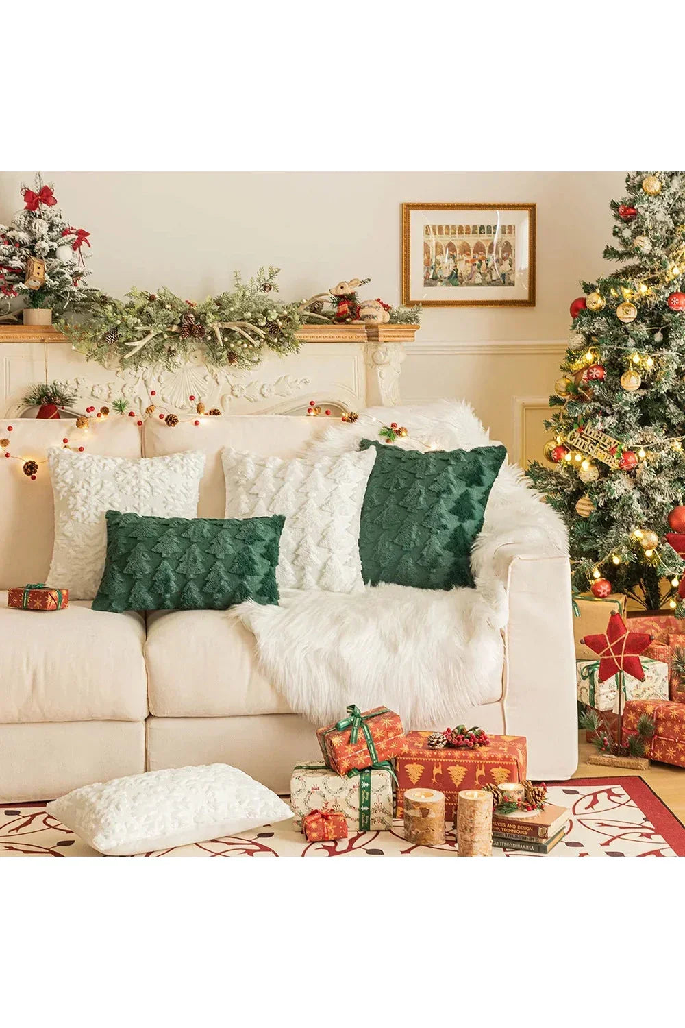 Plush Christmas pillowcase