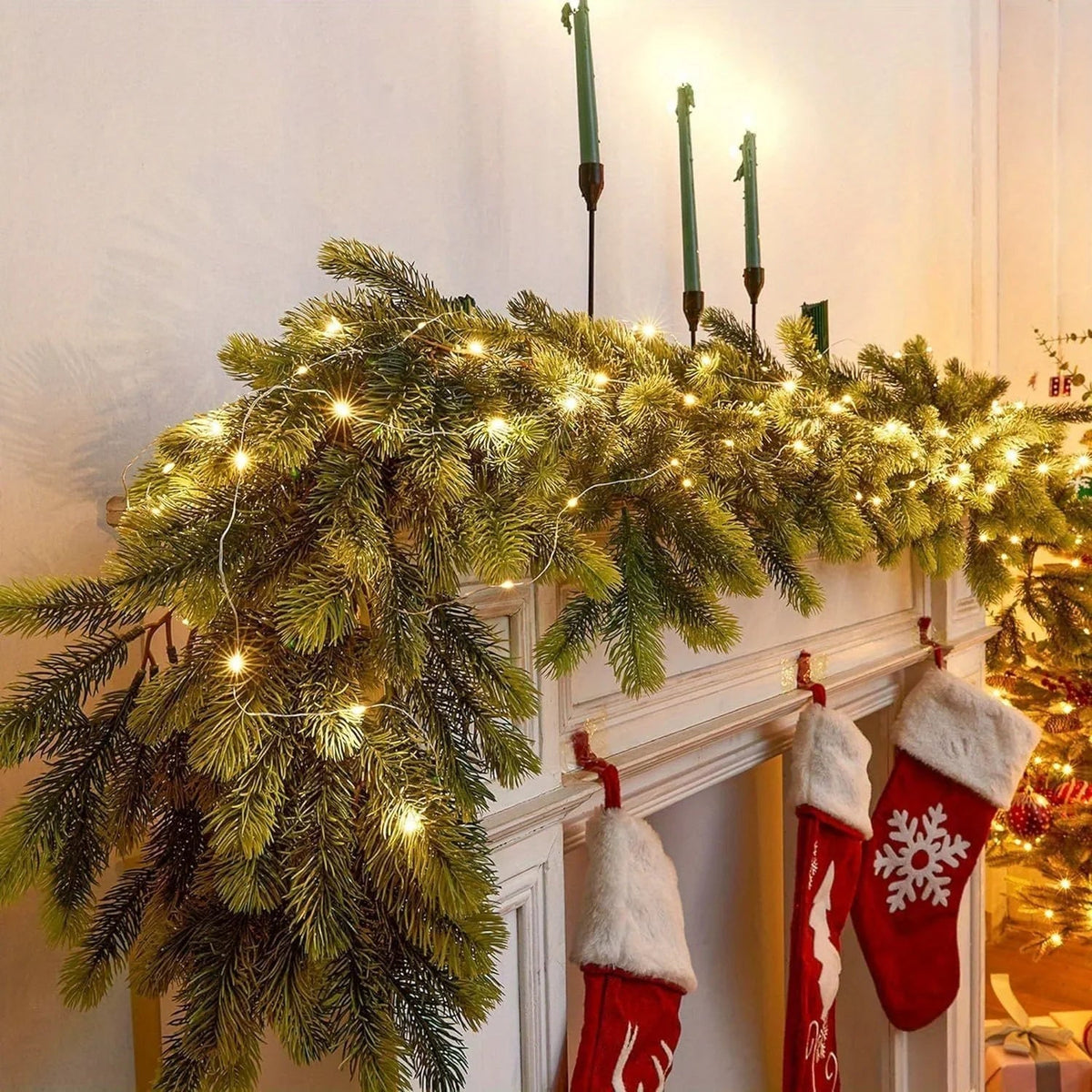 LightLux | Artificial Pine Garland with LED Lighting