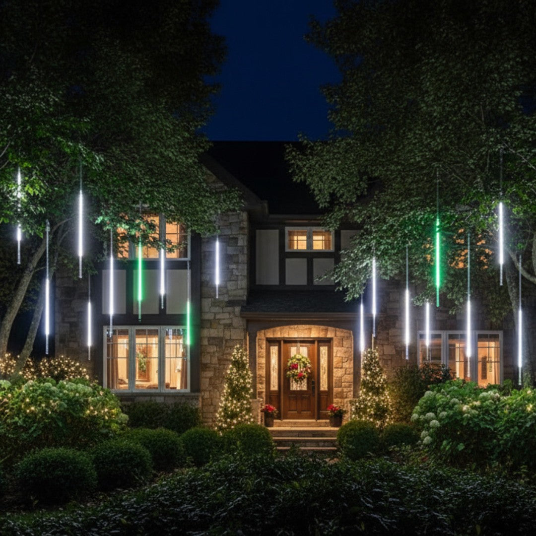 Meteor shower LED string lights | Outdoor Christmas lighting