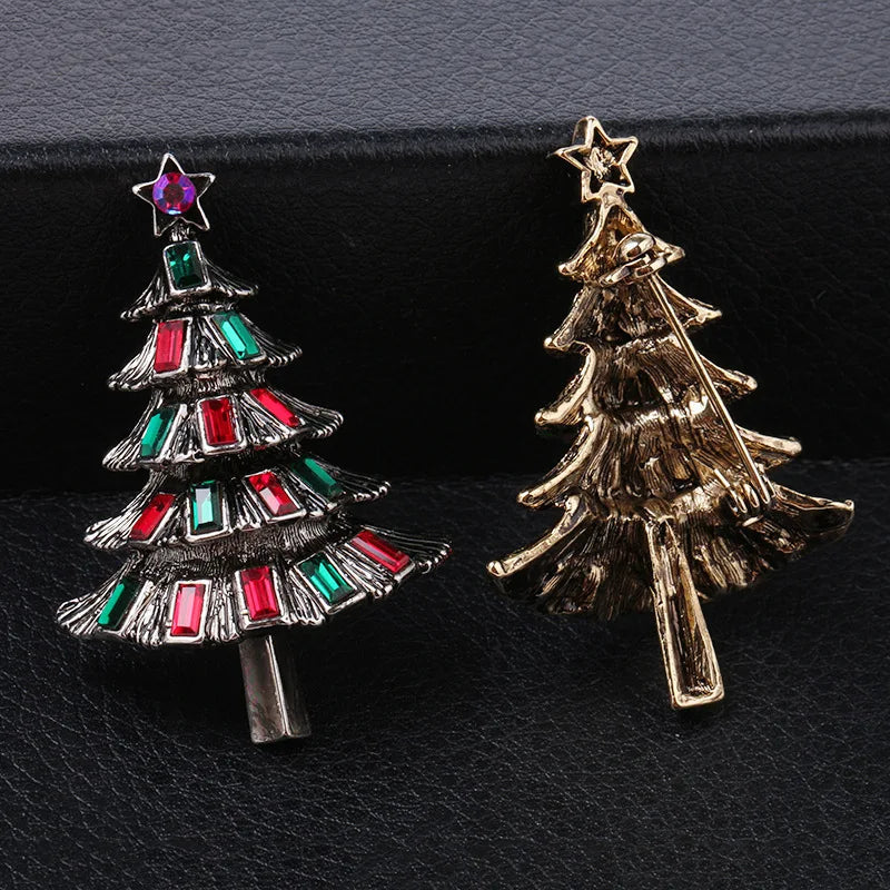 Glaciara Kerstboom Broche – Multicolor Strass Broche voor Vrouwen, Feestelijke Accessoire & Elegant Cadeau