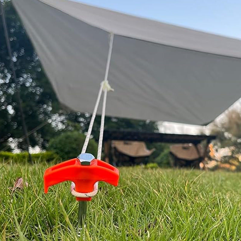Rotatable tent pegs with thread