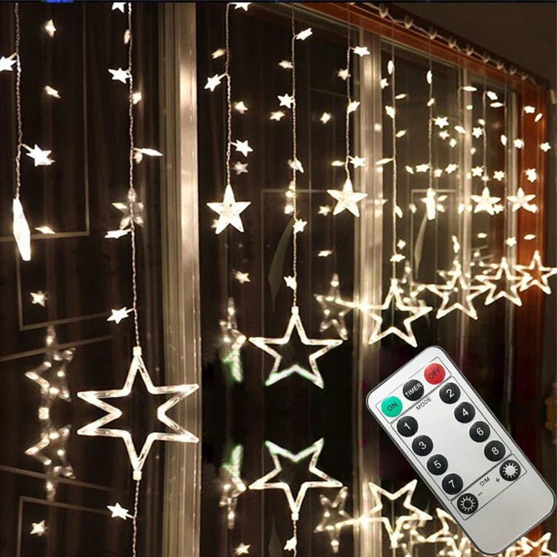 LED star light chain for cozy Christmas evenings