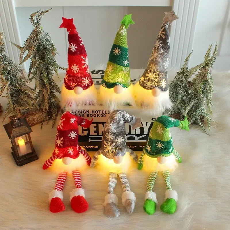 Kerstdecoratie met LED-licht – Gezichtsloze Pop van Pluche voor Sfeervolle Feestdagen
