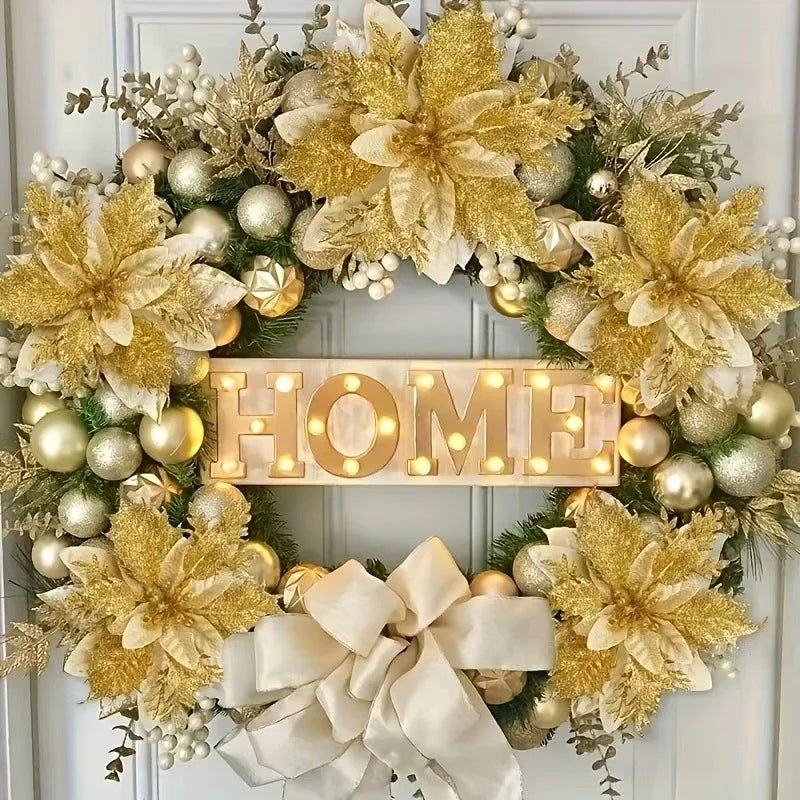 Premium Glitter Flower Ornaments for Festive Presentation
