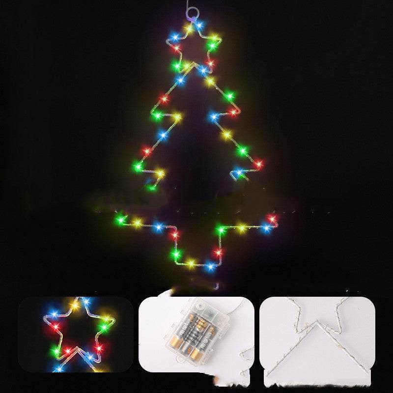 Wrought Iron Christmas Tree Shaped Hanging Window Ornament