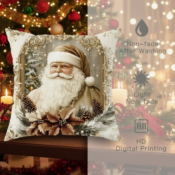 Festive velvet cushion covers with vintage Christmas motifs