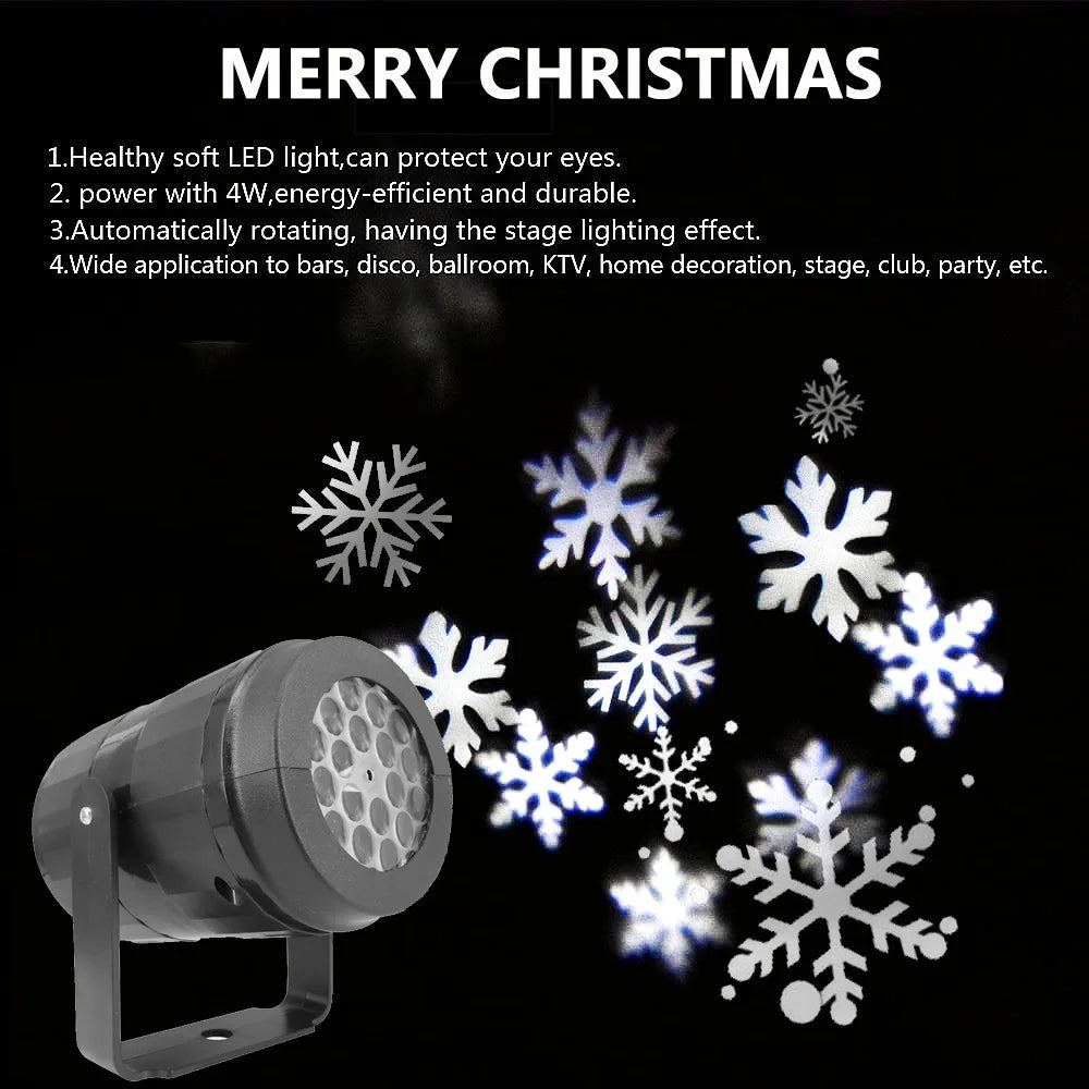 LumiFlake LED Sneeuwvlok Projector – Magische Kerstverlichting met USB-Aansluiting, Weerbestendig voor Binnen & Buiten