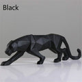 Modern Resin Geometric ack Panther Sculpture