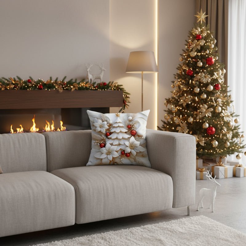 Set von 4 Weihnachts-velours Kissenbezügen mit einzigartigen festlichen Designs