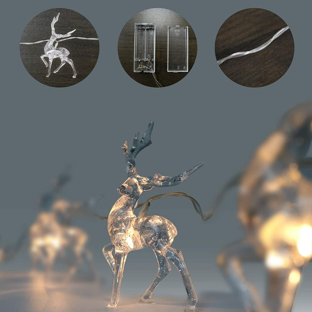 ReindeerGlow - 1.5M LED Christmas reindeer string lights for festive cheer