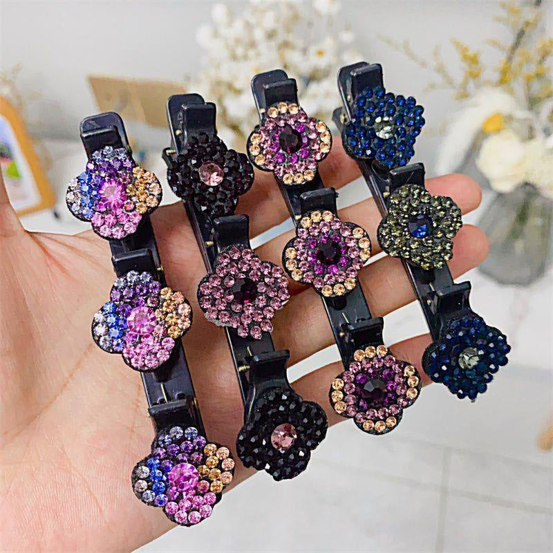 Hair clip with crystal flower