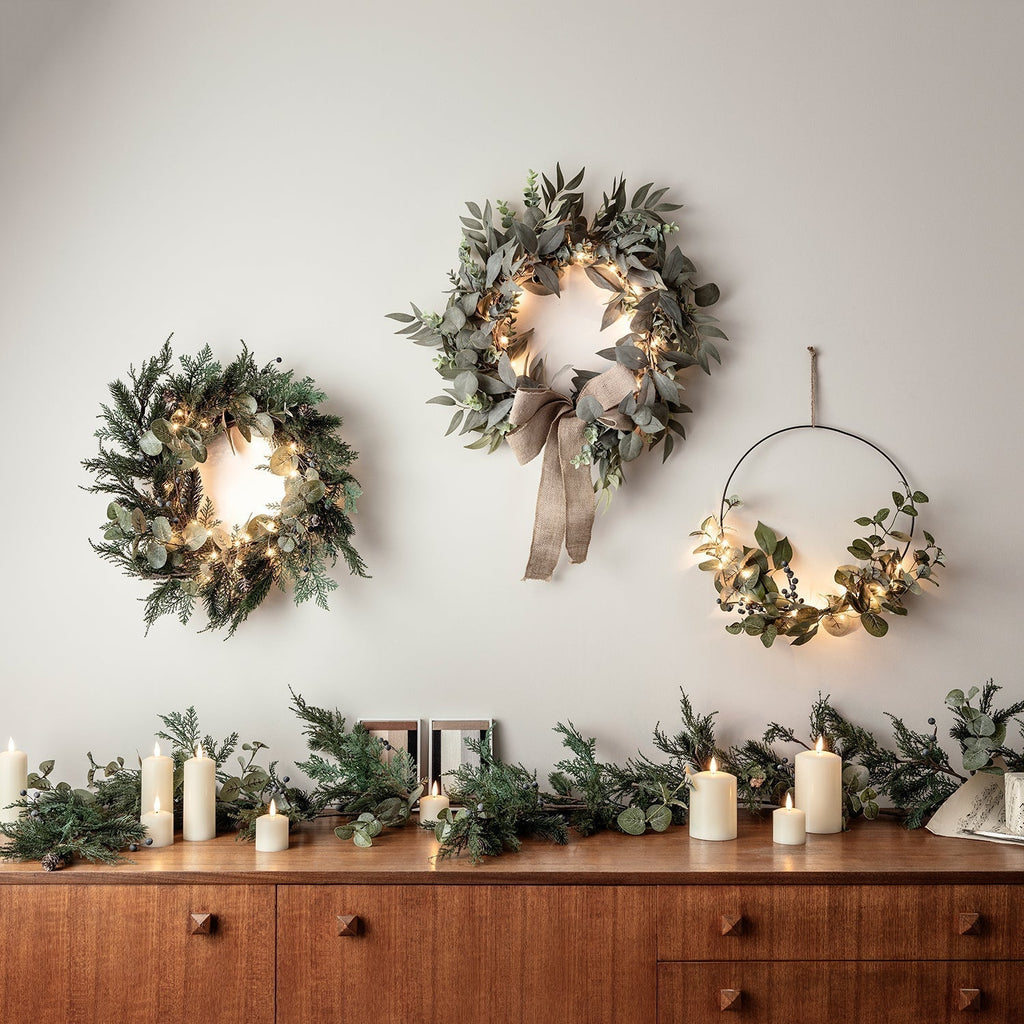 Christmas Wreath Eucalyptus LED Lights