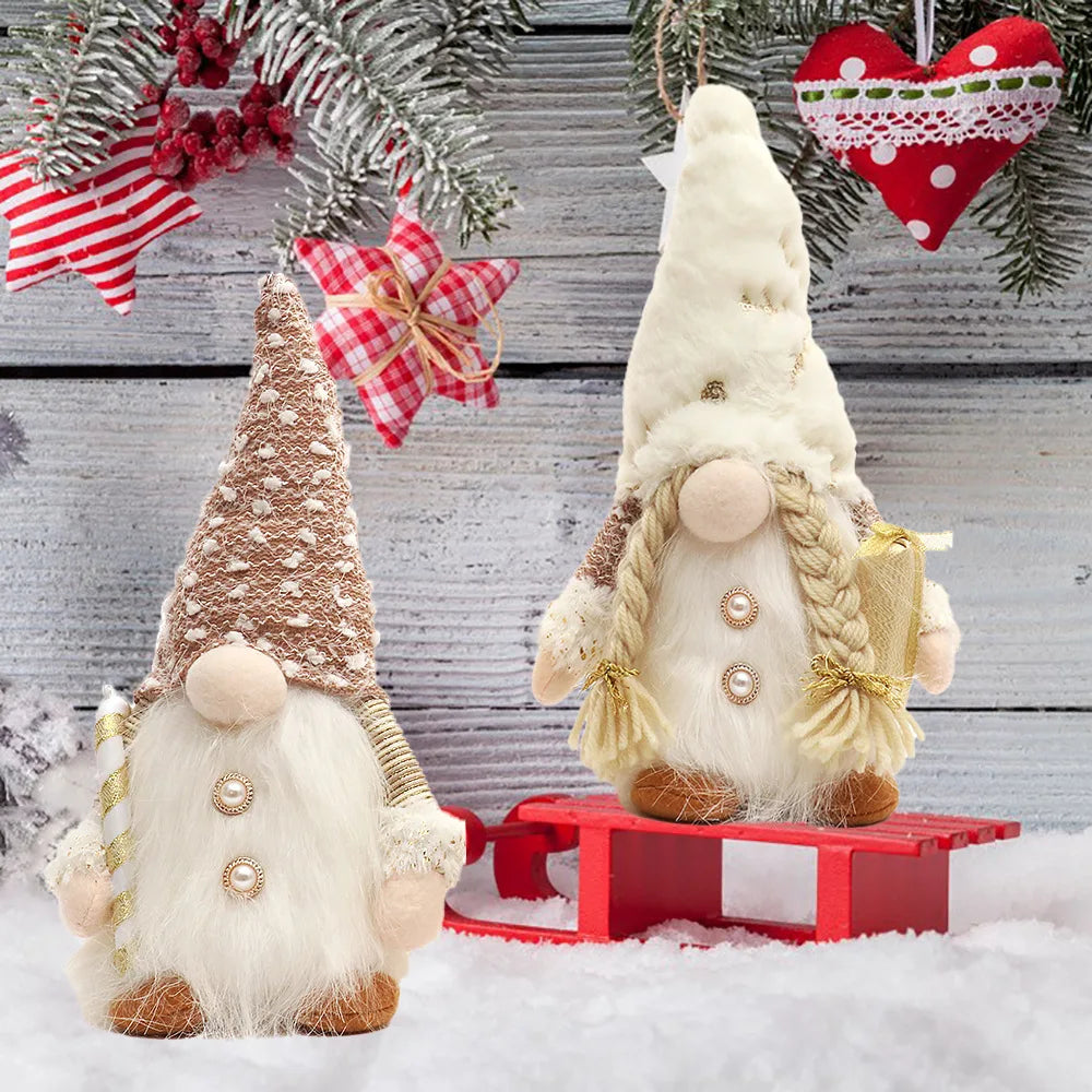 Gloeiende Gnome Kerstboomversiering – Handgemaakte Decoratie met Warm LED-licht