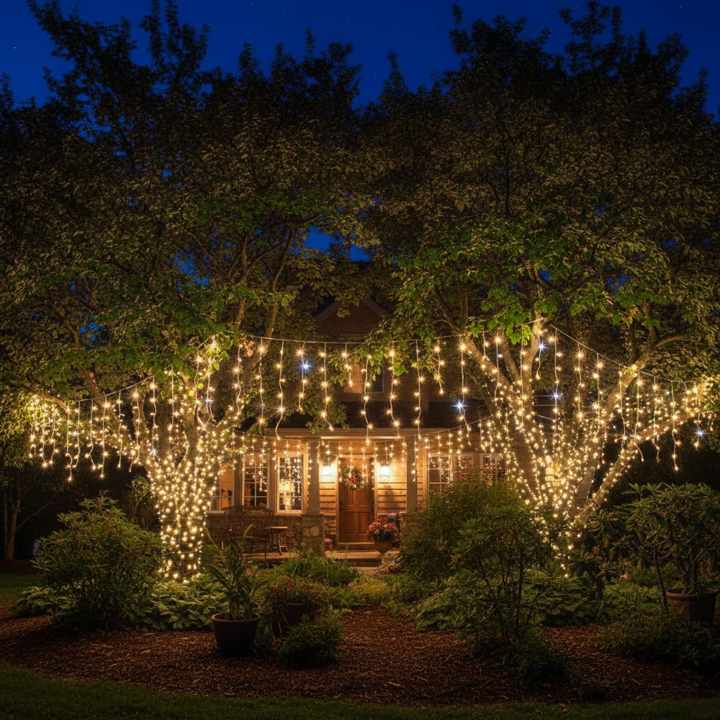 Festive Light Curtain | Christmas Lighting for Outdoor