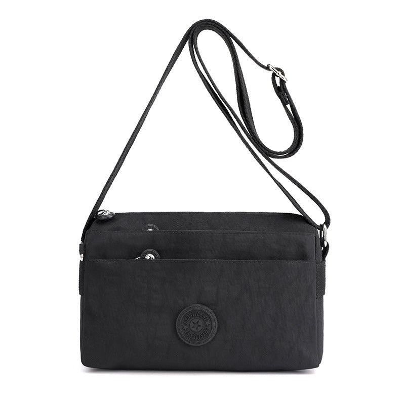 Women's Casual Multi-layer Fashionable Simple Shoulder Bag Made of Nylon