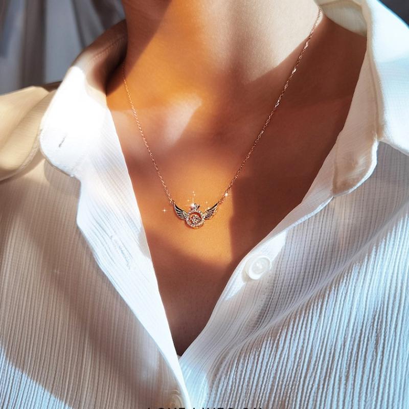 Angel Wing Rhinestone Necklace