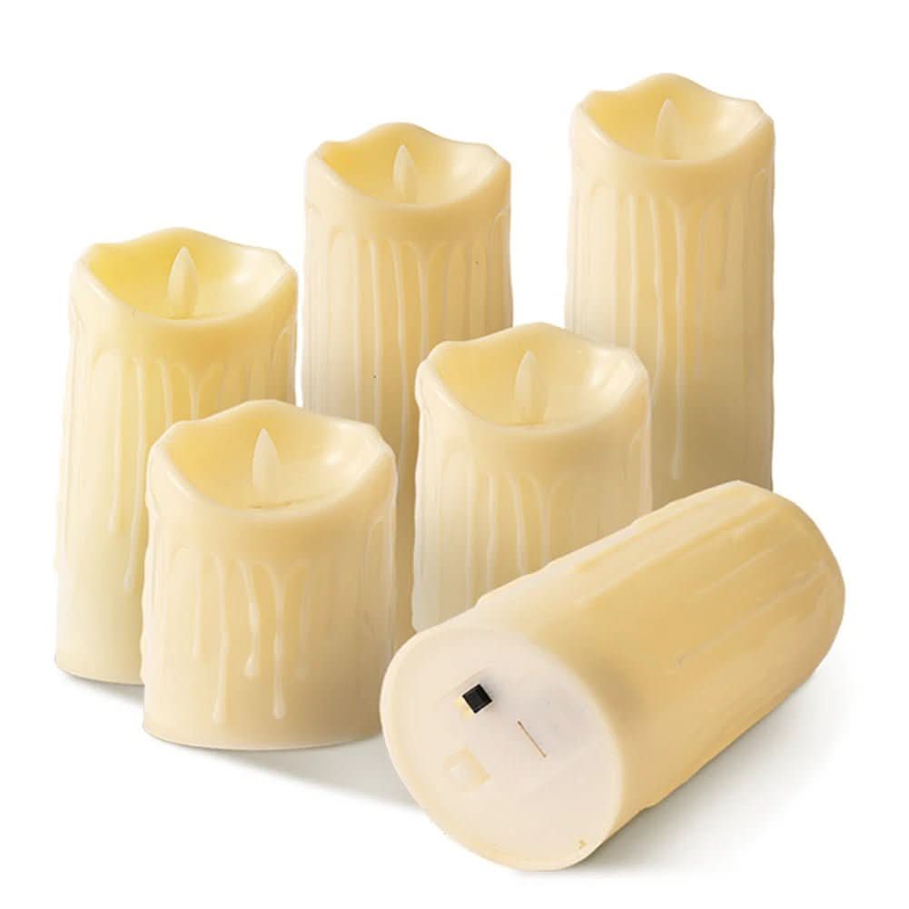LED candles with flicker effect in ivory white