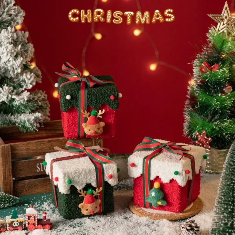 Kerstcadeaudoos met Appelontwerp – Stevige Geschenkverpakking met Feestelijke Vorm