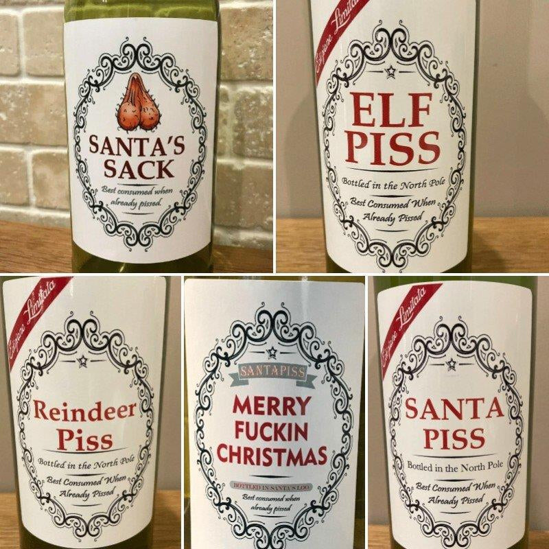 Christmas Fun Novelty Bottle Labels (5PART)