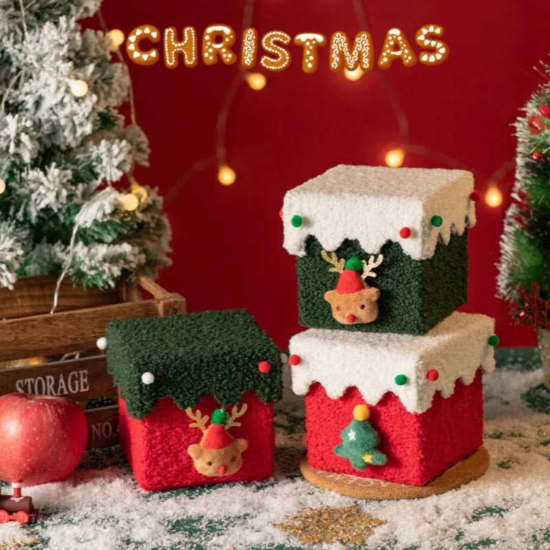 Kerstcadeaudoos met Appelontwerp – Stevige Geschenkverpakking met Feestelijke Vorm