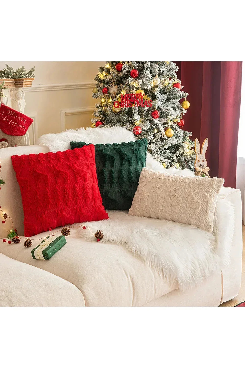 Plush Christmas pillowcase