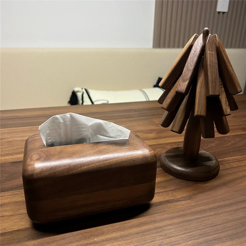 Walnut Coaster Set - Protect your surfaces with tree-shaped coasters